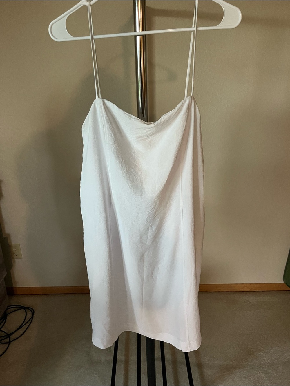 Dry Goods White Slip Dress with Spaghetti Straps